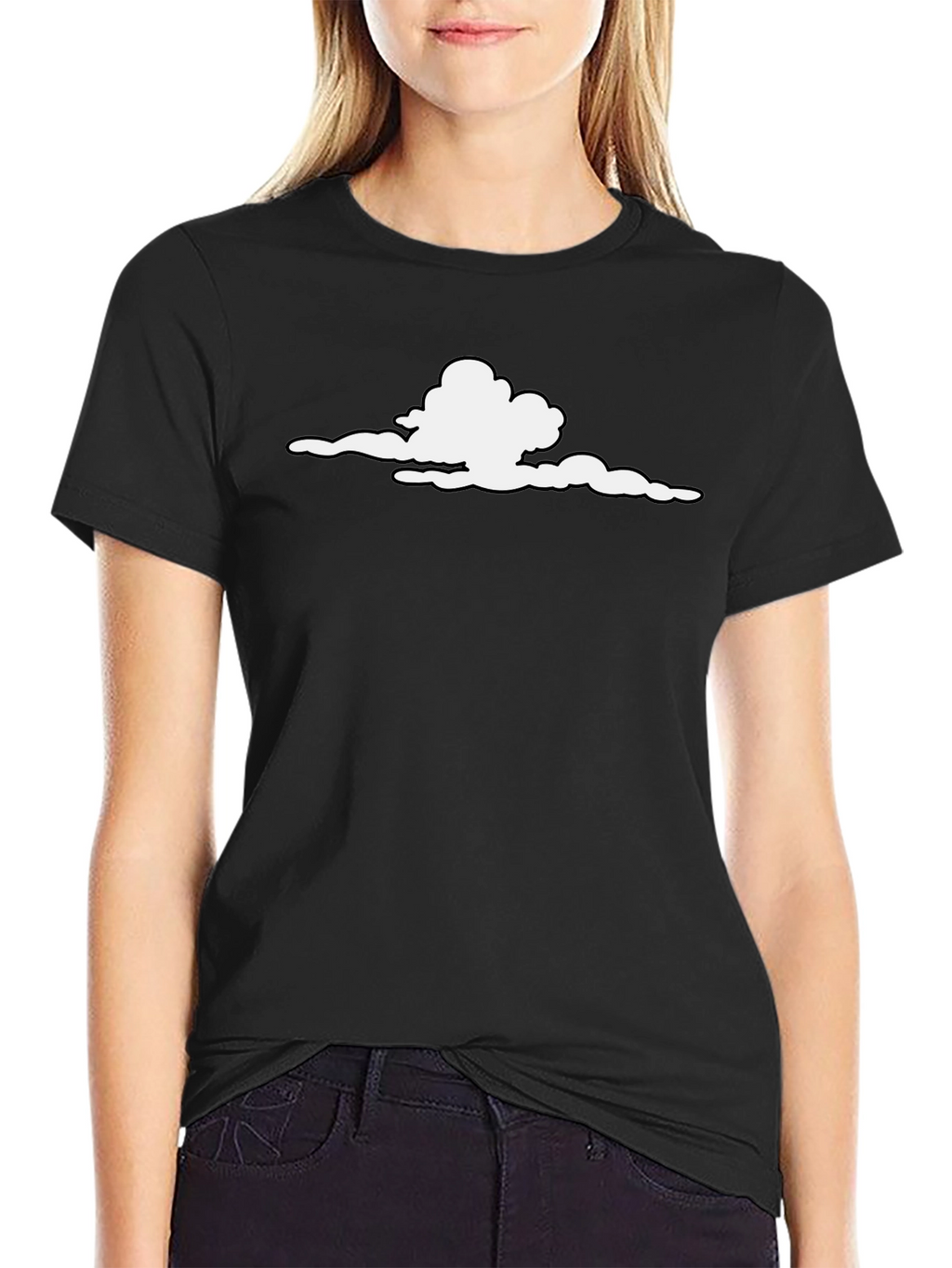 Cloud Print Black T-Shirt - Stylish and Unique
