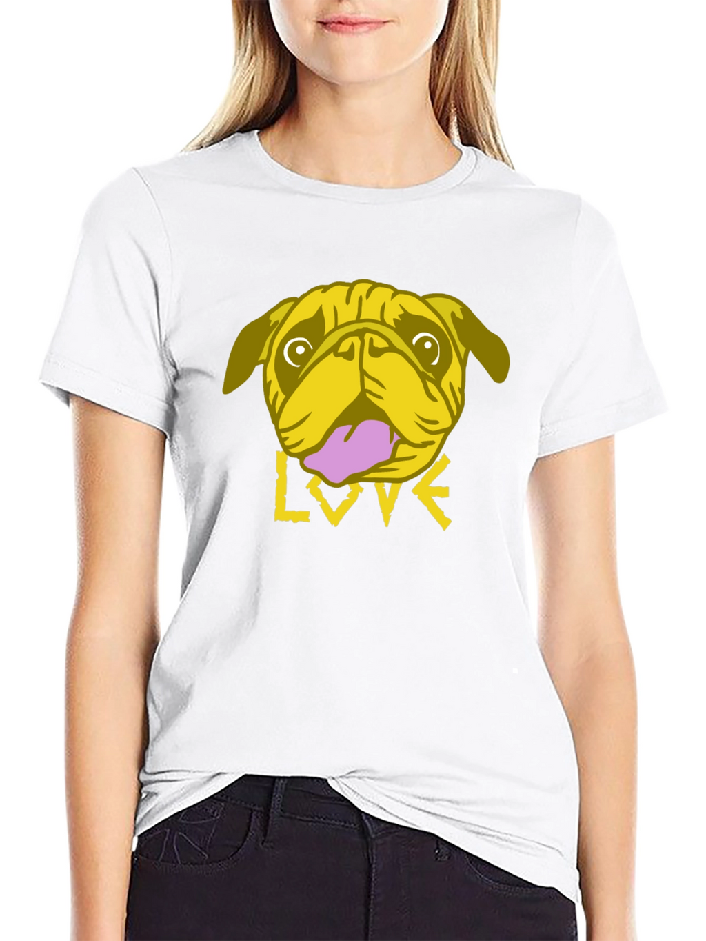 Pug Love Graphic Tee - Trendy Black T-Shirt