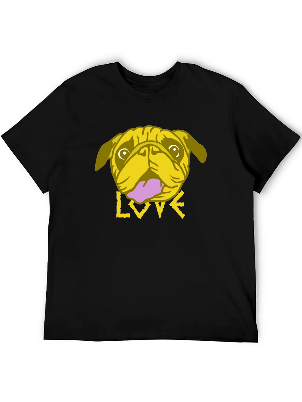 Pug Love Graphic Tee - Trendy Black T-Shirt
