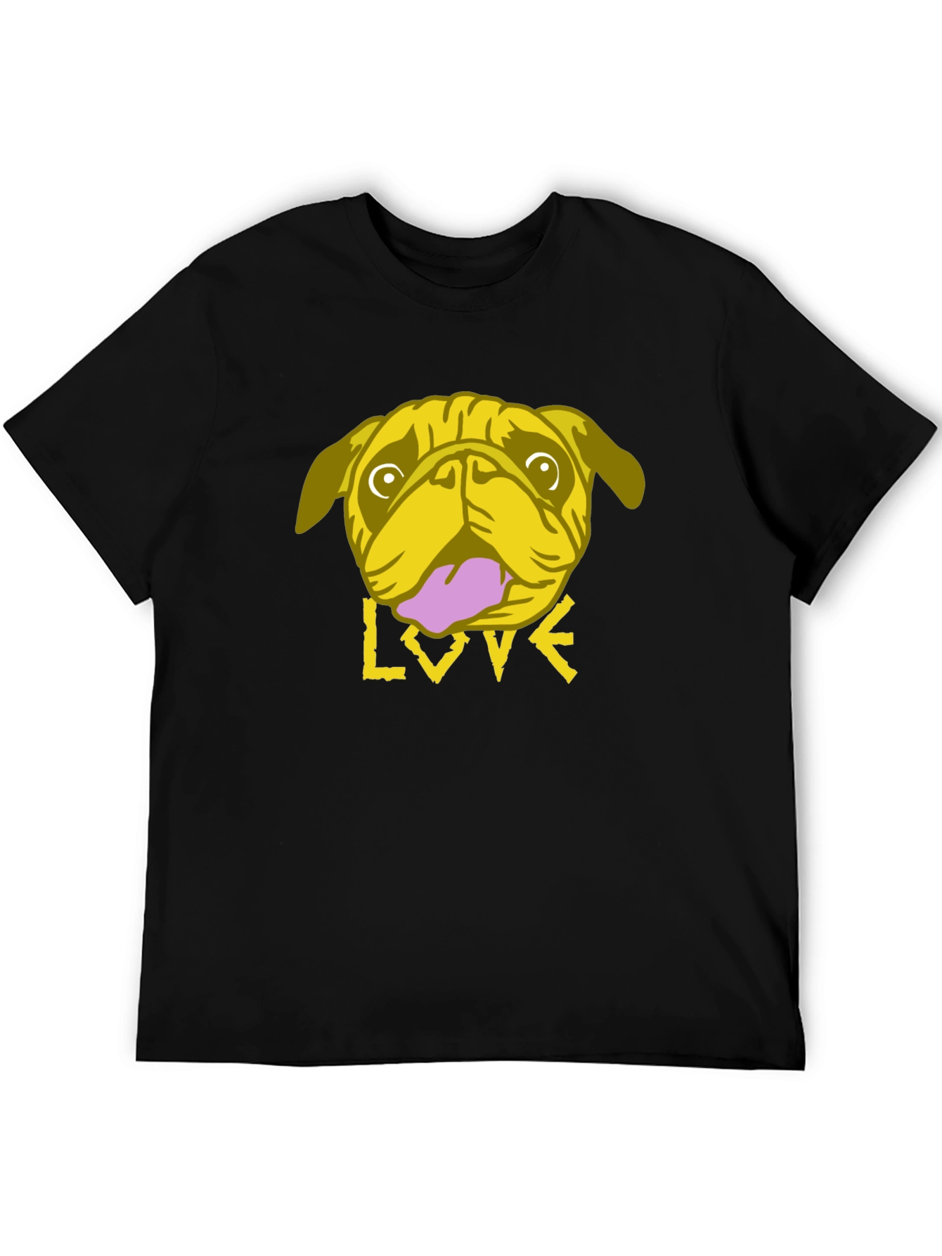 Pug Love Graphic Tee - Trendy Black T-Shirt
