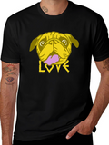 Pug Love Graphic Tee - Trendy Black T-Shirt