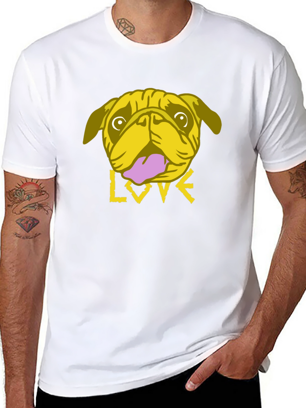 Pug Love Graphic Tee - Trendy Black T-Shirt