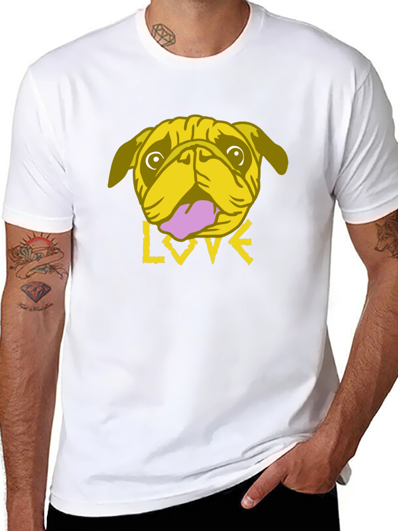 Pug Love Graphic Tee - Trendy Black T-Shirt