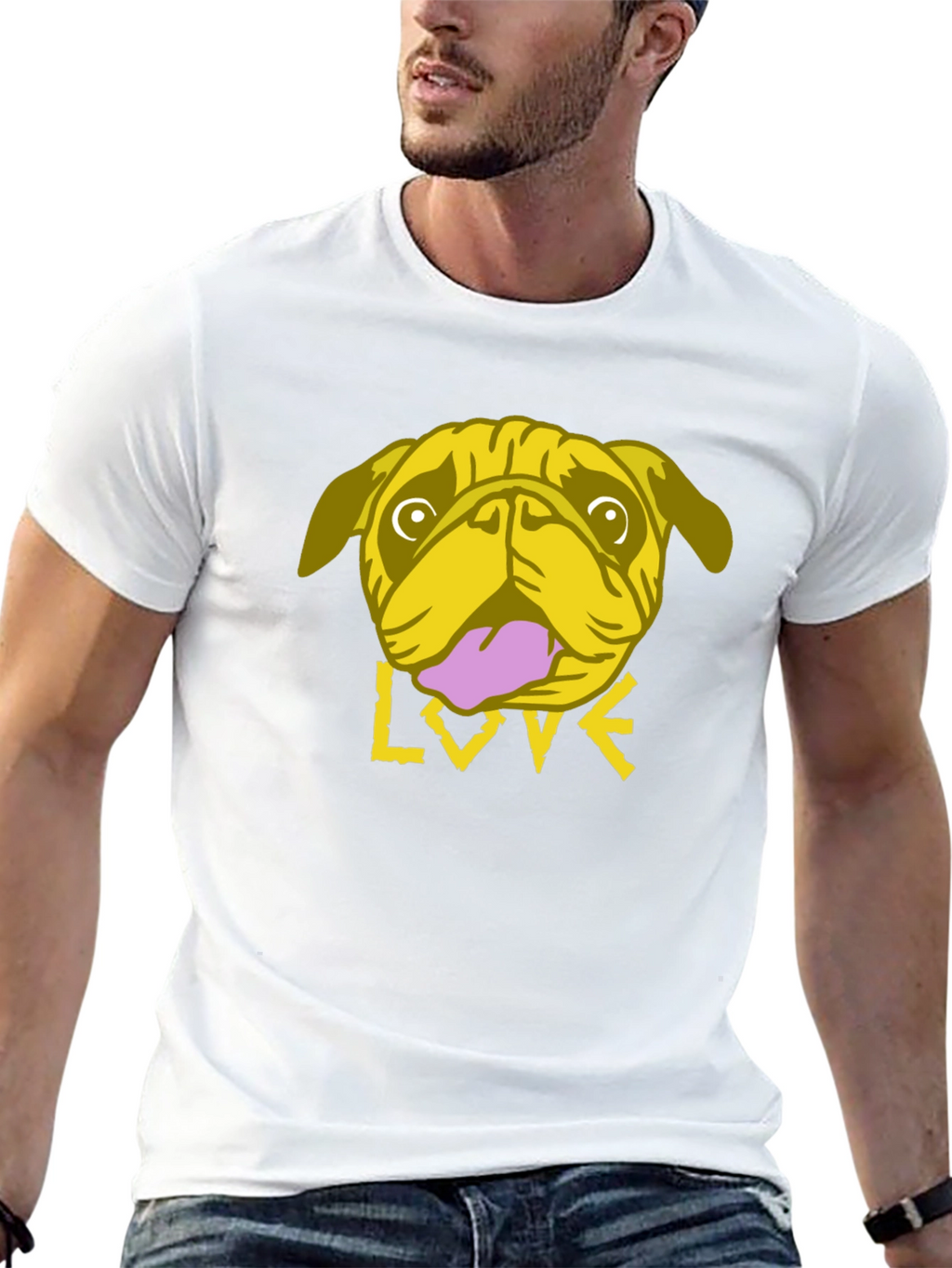 Pug Love Graphic Tee - Trendy Black T-Shirt