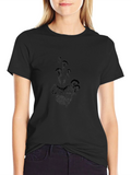Mens Black Graphic Tee - Mushroom Design