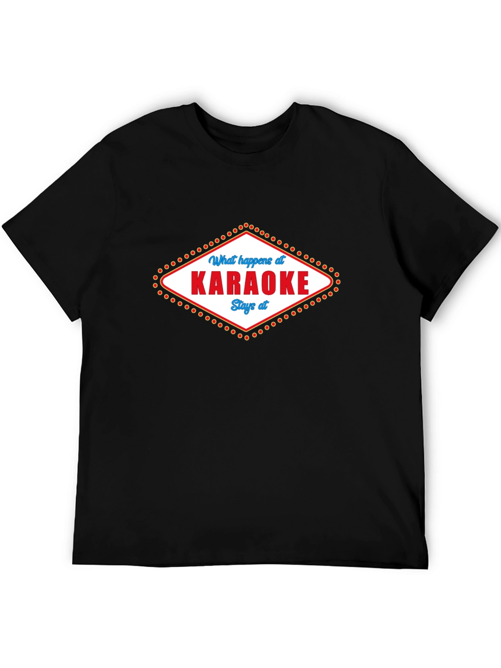 Karaoke Saying Graphic Print Black T-Shirt