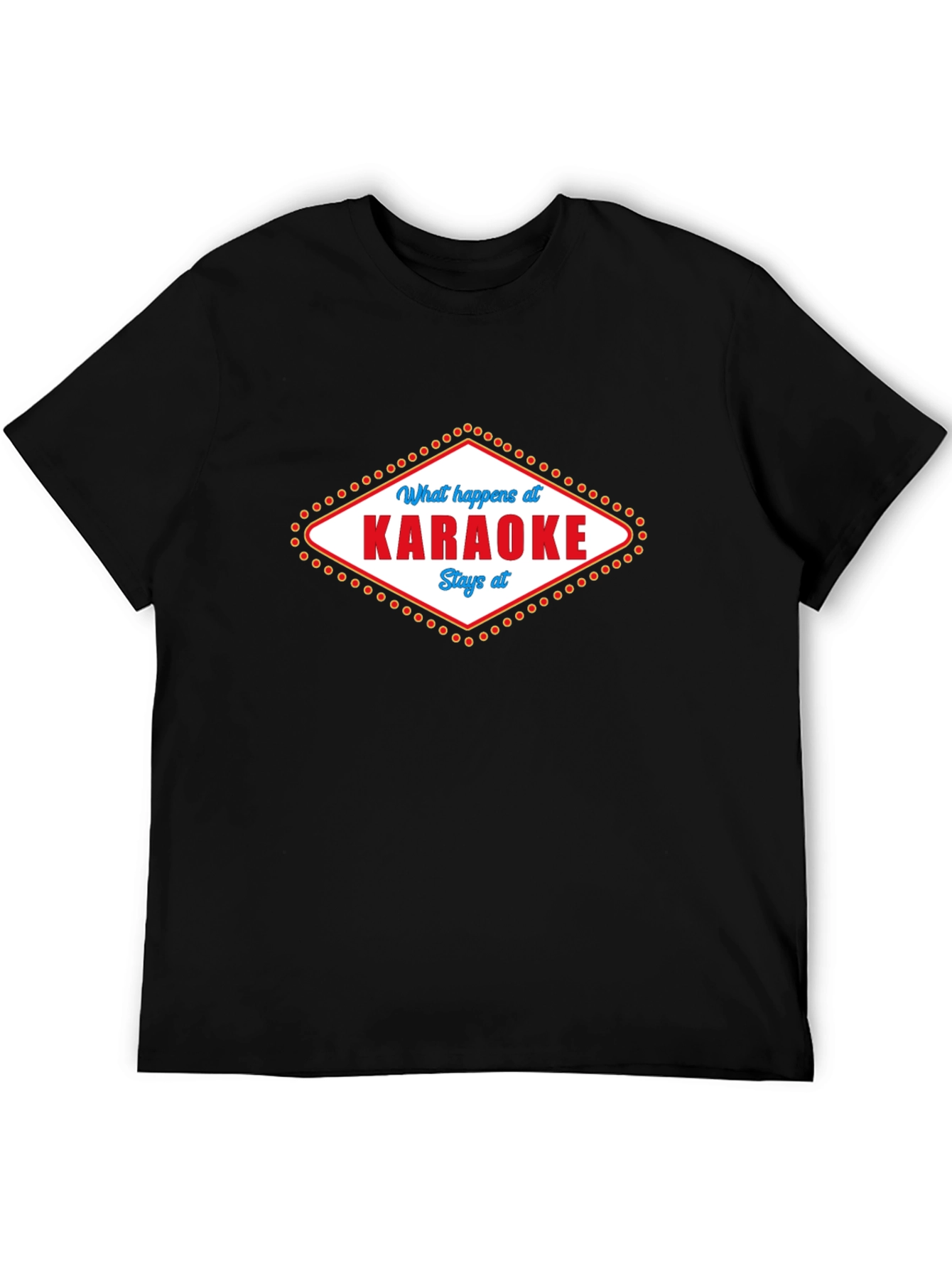 Karaoke Saying Graphic Print Black T-Shirt