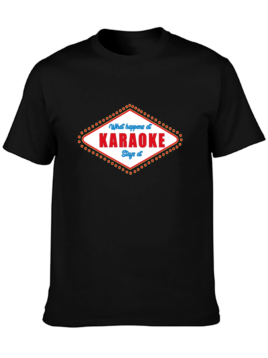 Karaoke Saying Graphic Print Black T-Shirt