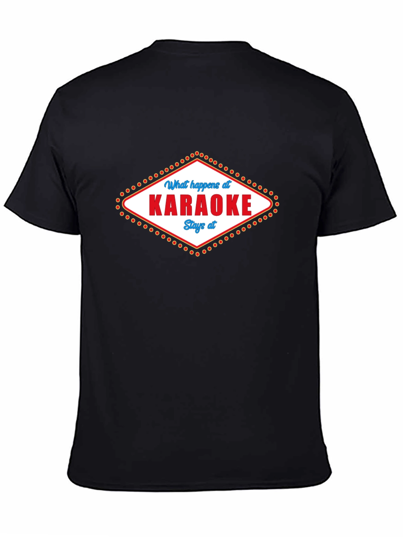 Karaoke Saying Graphic Print Black T-Shirt