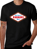 Karaoke Saying Graphic Print Black T-Shirt