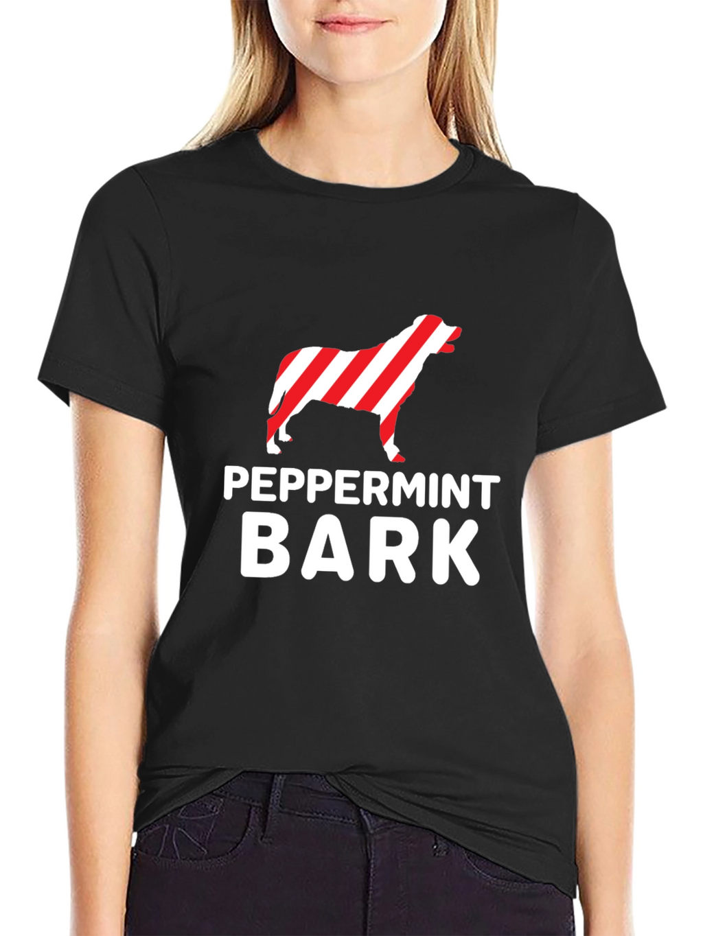 Peppermint Bark Dog T-Shirt - Holiday Festive Tee
