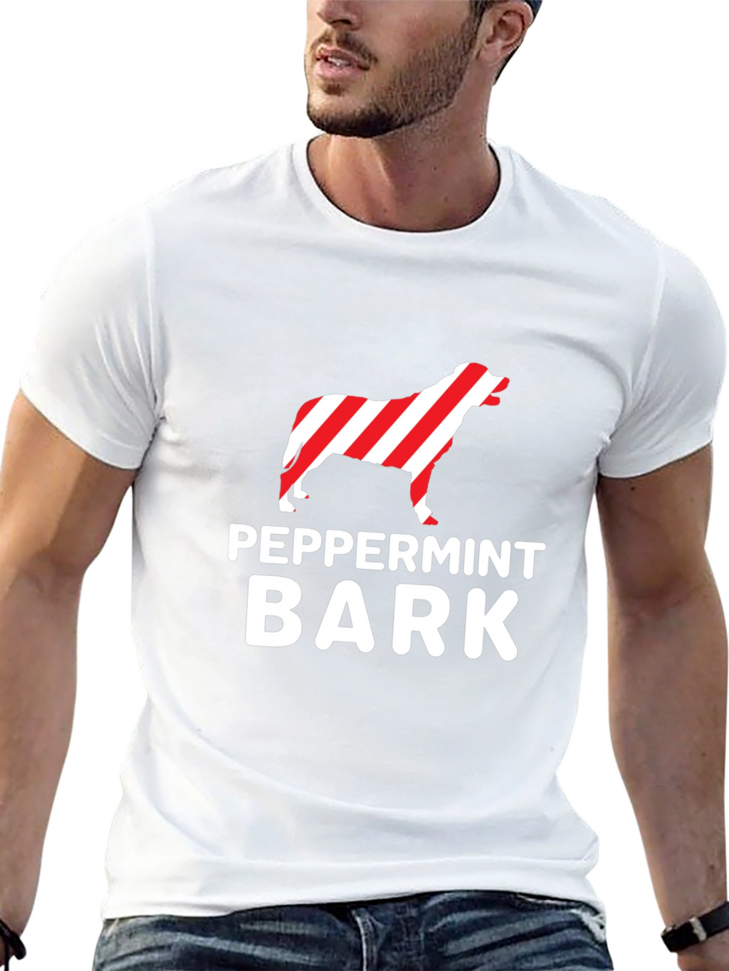 Peppermint Bark Dog T-Shirt - Holiday Festive Tee