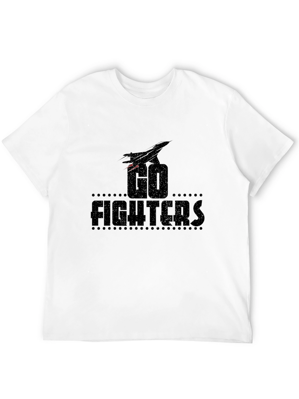 Go Fighters Black Graphic Tee - Jet Plane Design
