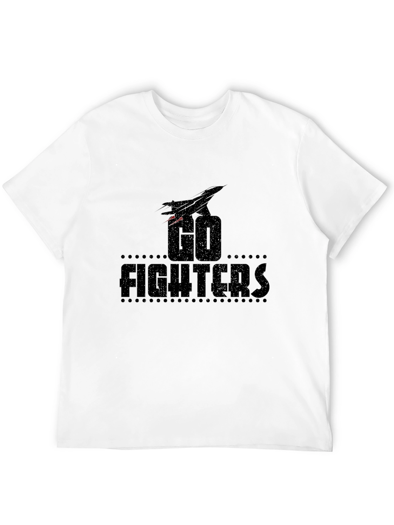 Go Fighters Black Graphic Tee - Jet Plane Design