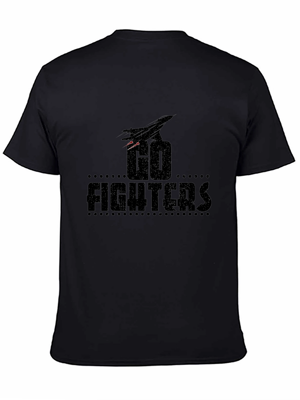 Go Fighters Black Graphic Tee - Jet Plane Design