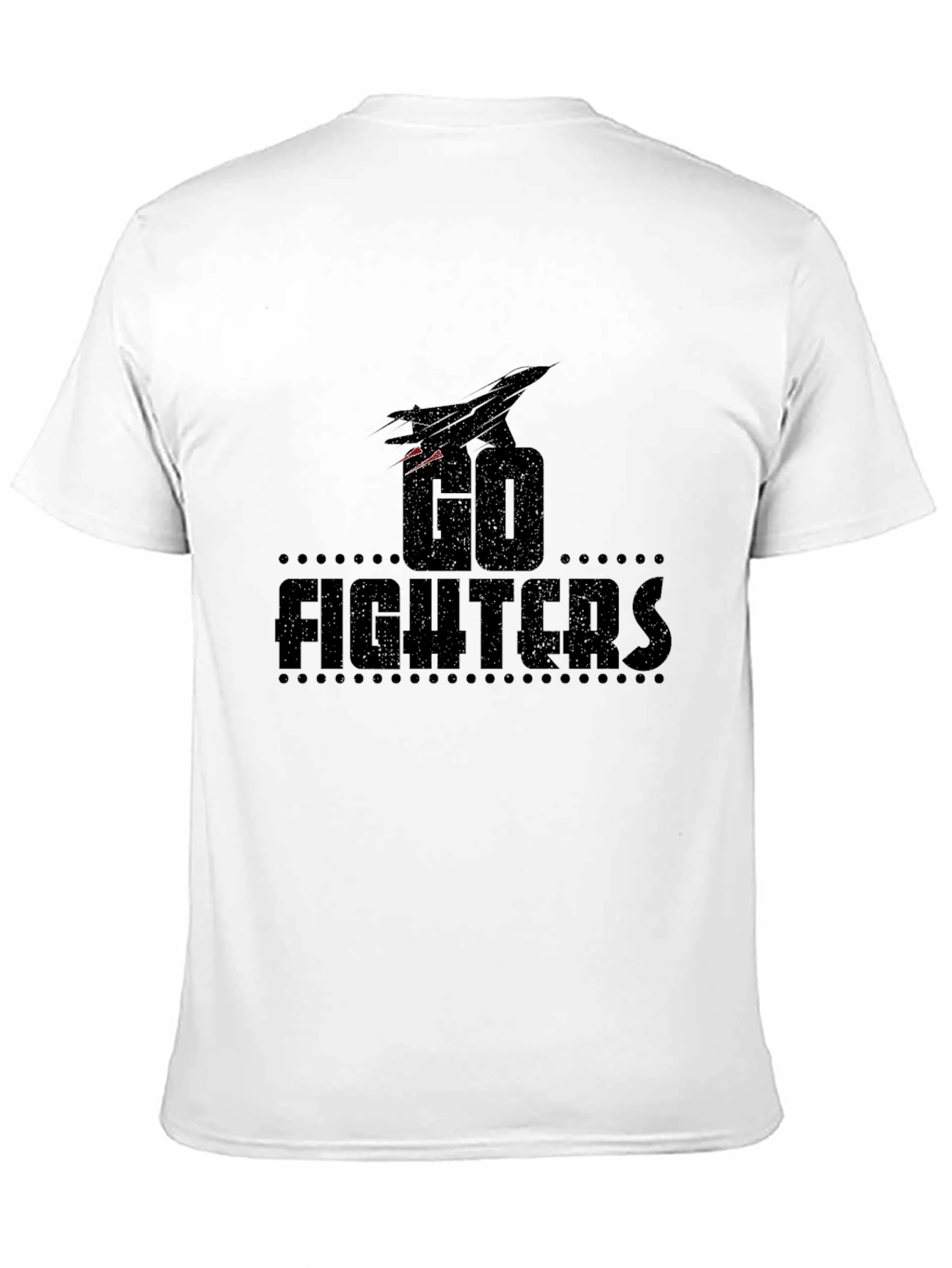 Go Fighters Black Graphic Tee - Jet Plane Design