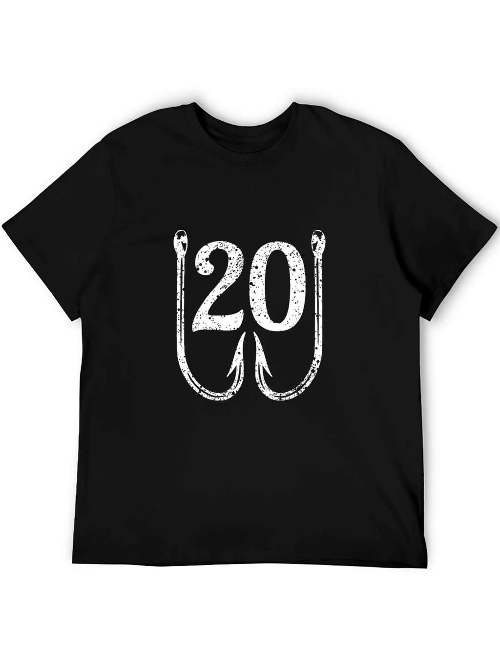 Fishing Hook 20 T-Shirt - Black Graphic Tee