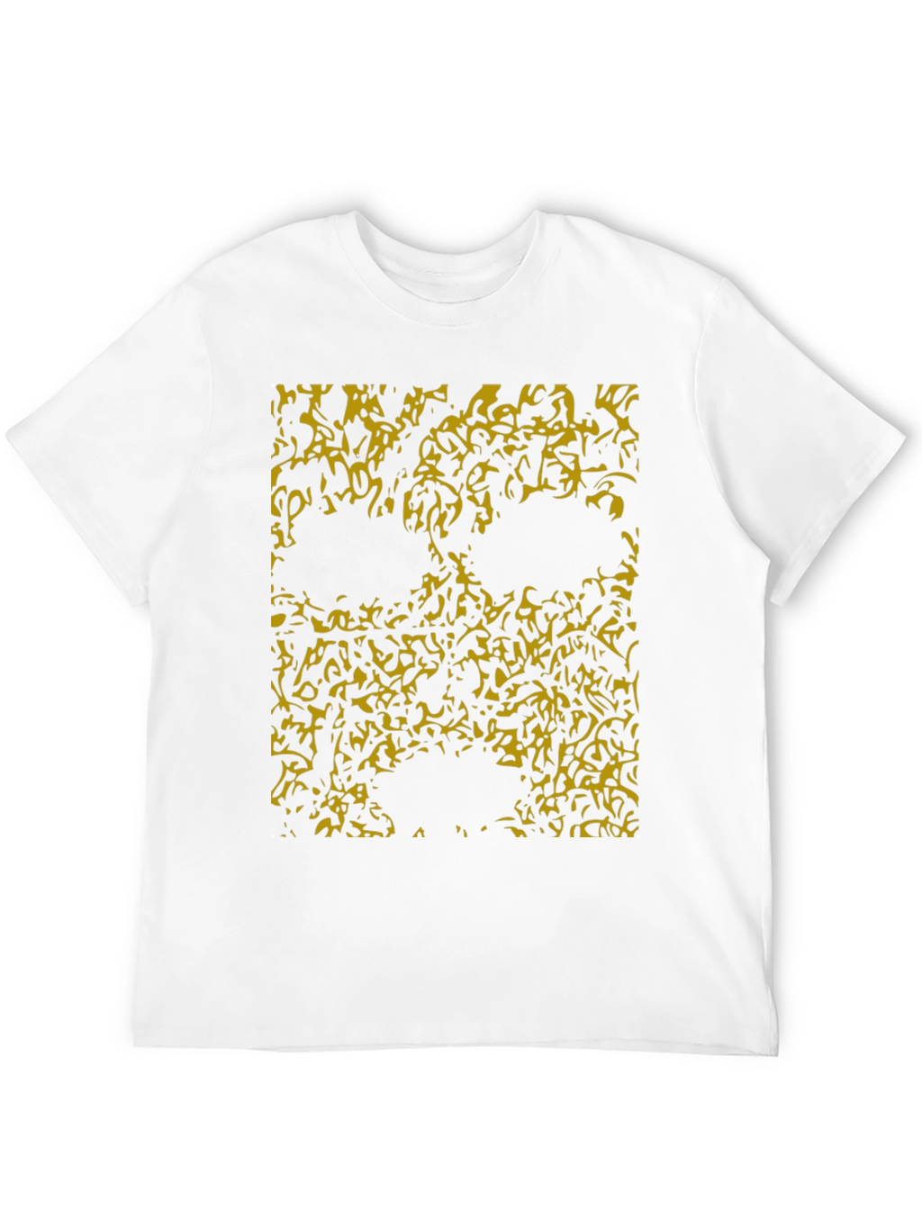 Abstract Skull Graphic Tee - Black