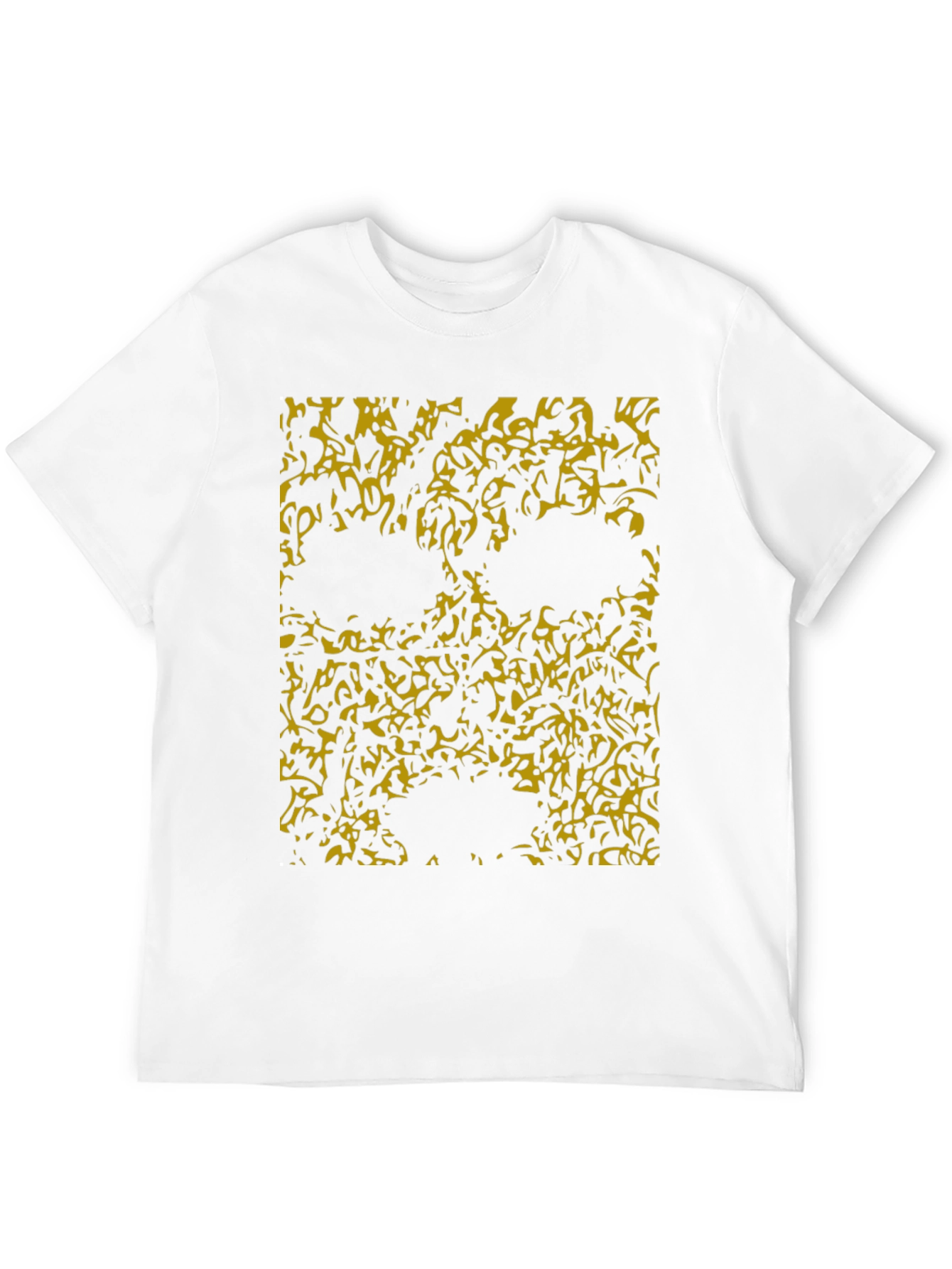 Abstract Skull Graphic Tee - Black