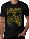 Abstract Skull Graphic Tee - Black