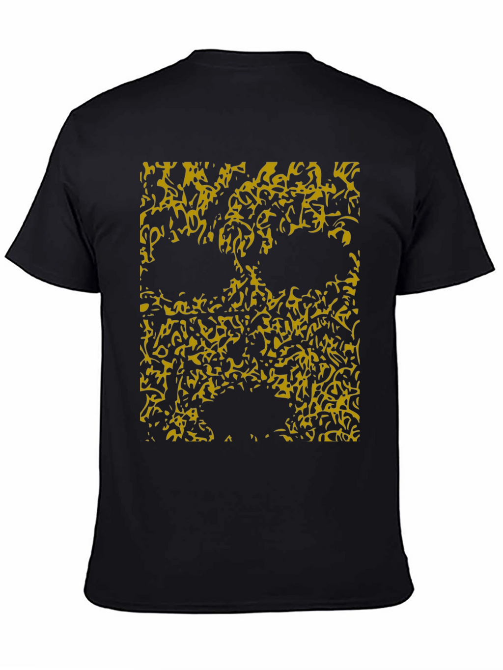 Abstract Skull Graphic Tee - Black