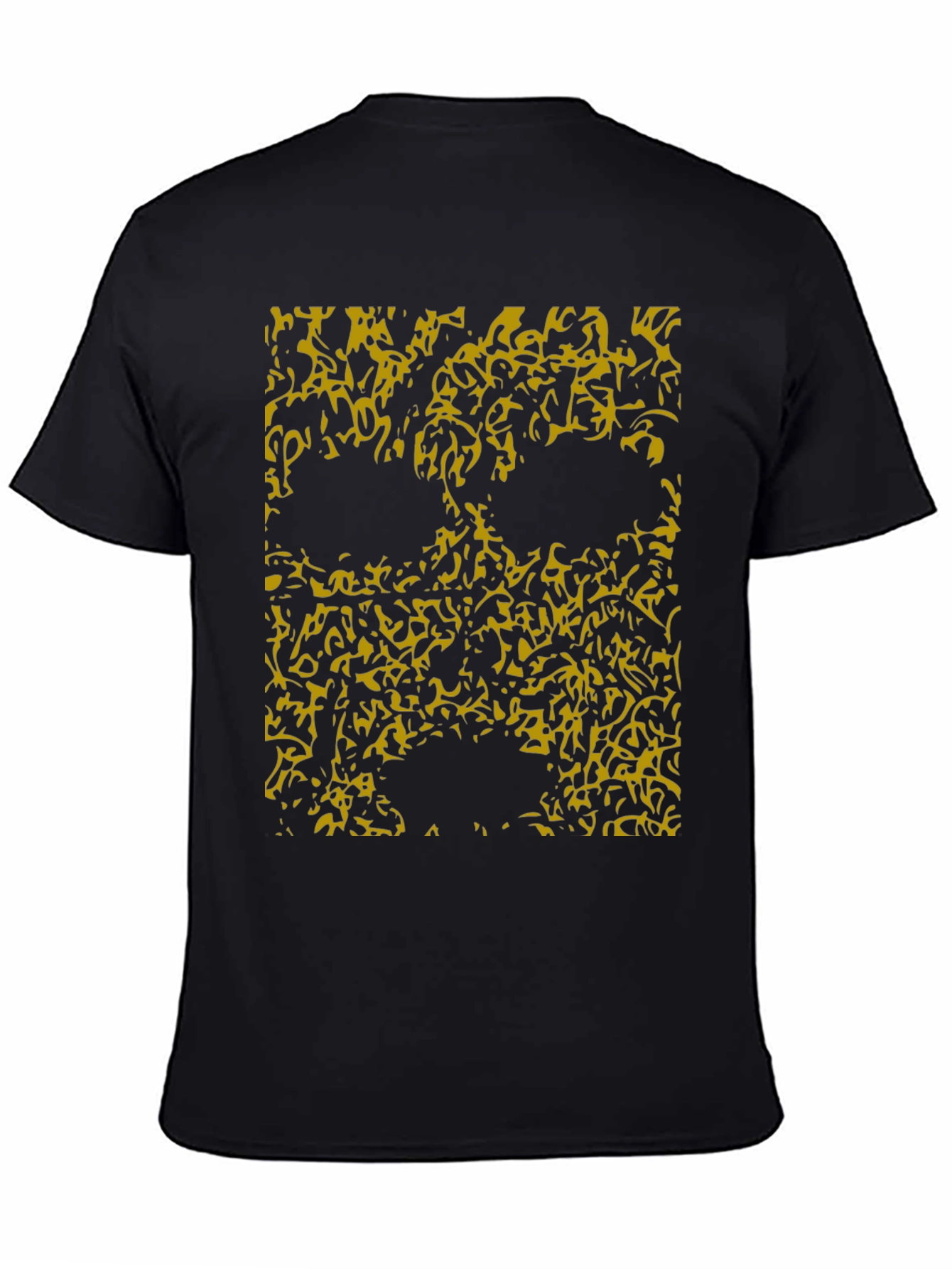 Abstract Skull Graphic Tee - Black