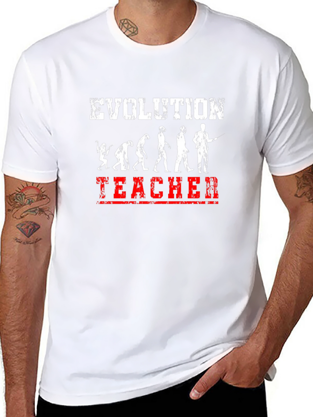 Evolution Teacher Graphic T-Shirt - Black