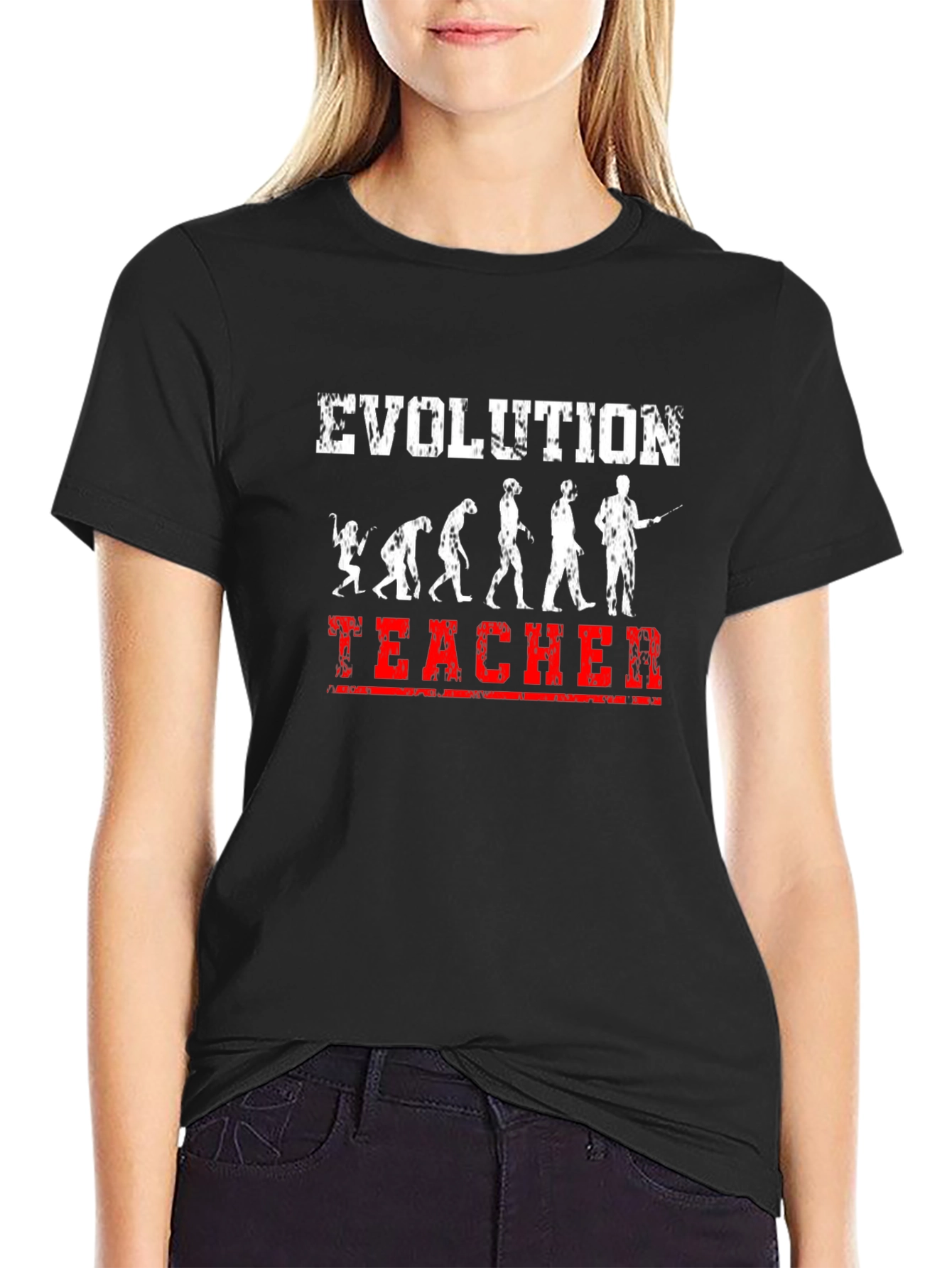 Evolution Teacher Graphic T-Shirt - Black