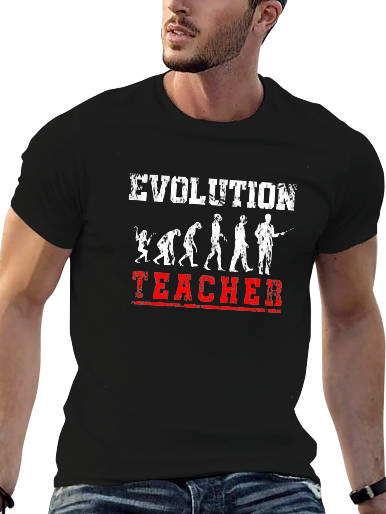 Evolution Teacher Graphic T-Shirt - Black