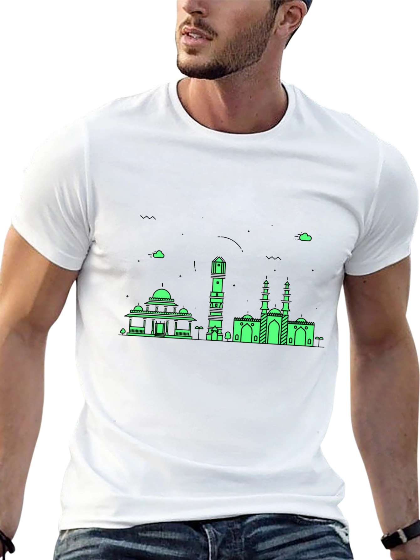 Architectural Green Print Tee