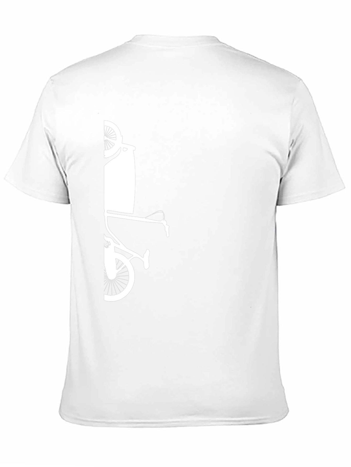 Modern Black T-Shirt with Bicycle Art