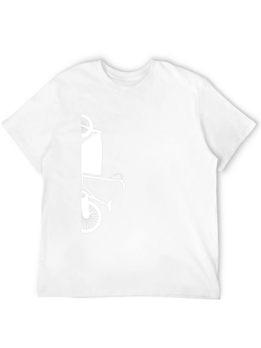 Modern Black T-Shirt with Bicycle Art