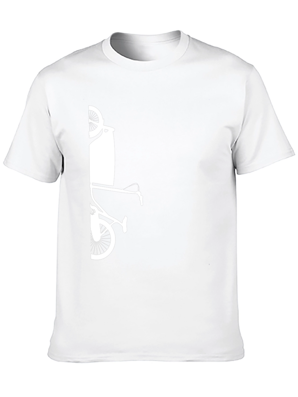 Modern Black T-Shirt with Bicycle Art
