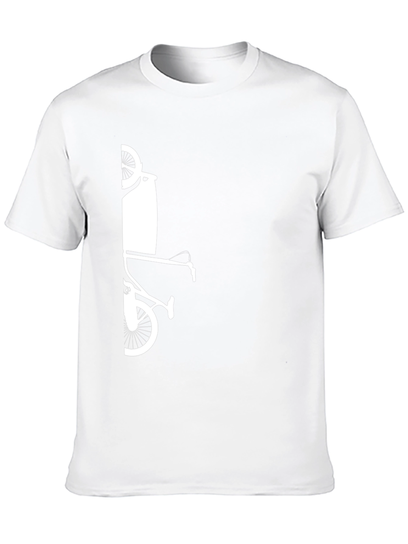 Modern Black T-Shirt with Bicycle Art