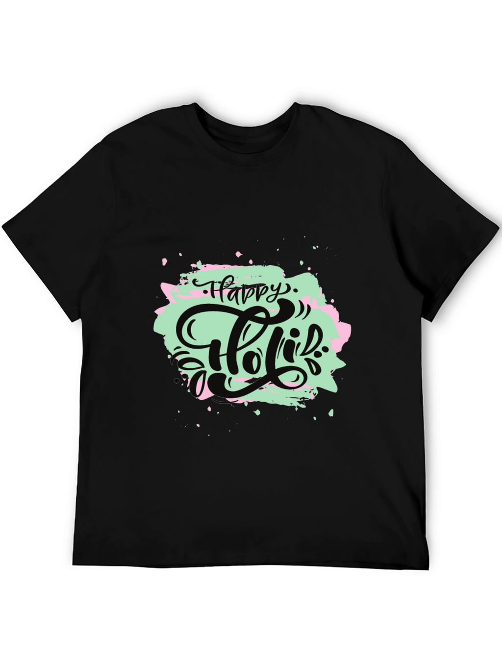 Happy Holi T-Shirt - Black Graphic Tee