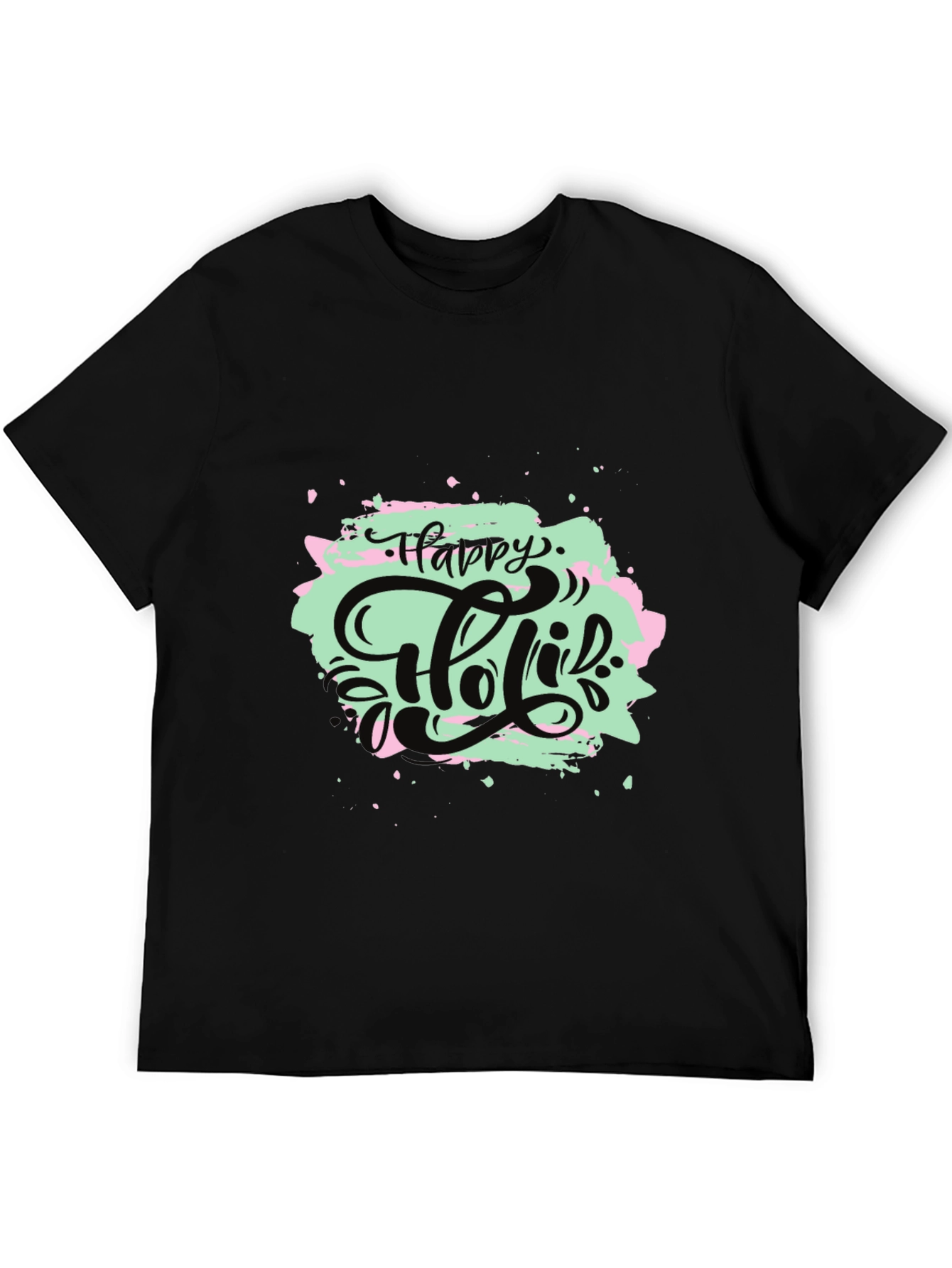 Happy Holi T-Shirt - Black Graphic Tee