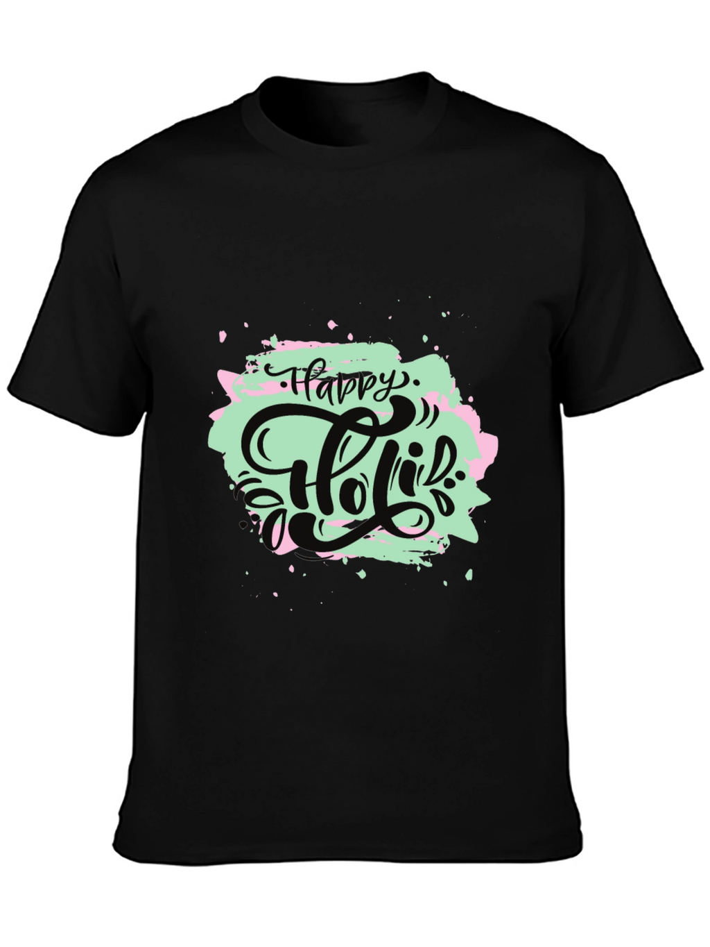 Happy Holi T-Shirt - Black Graphic Tee