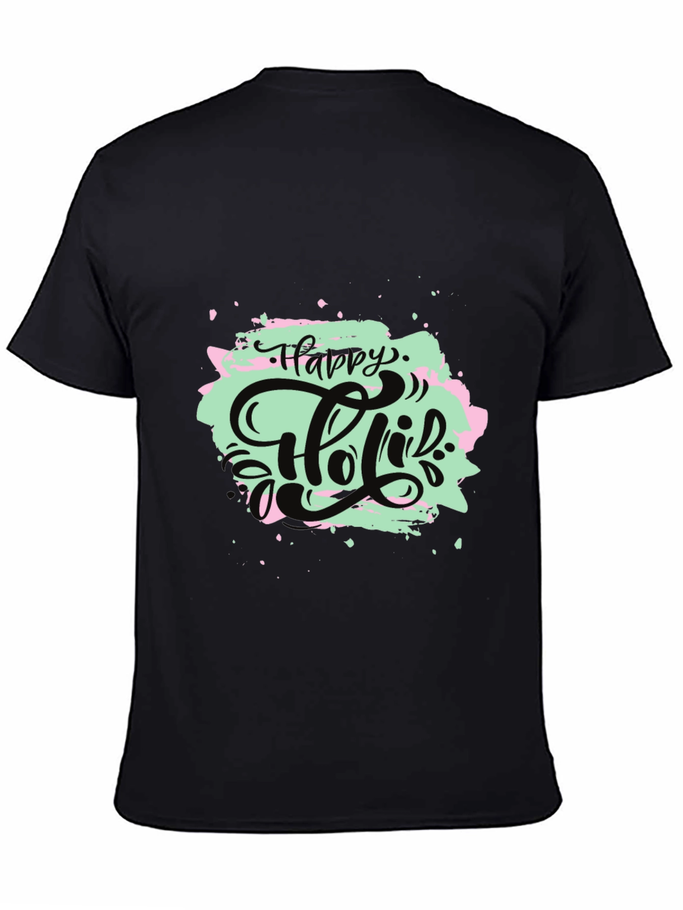 Happy Holi T-Shirt - Black Graphic Tee