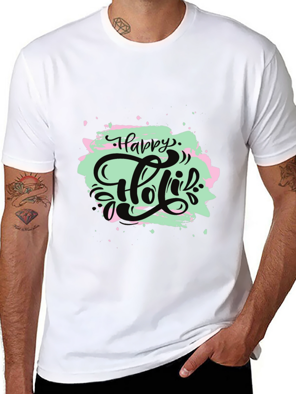 Happy Holi T-Shirt - Black Graphic Tee
