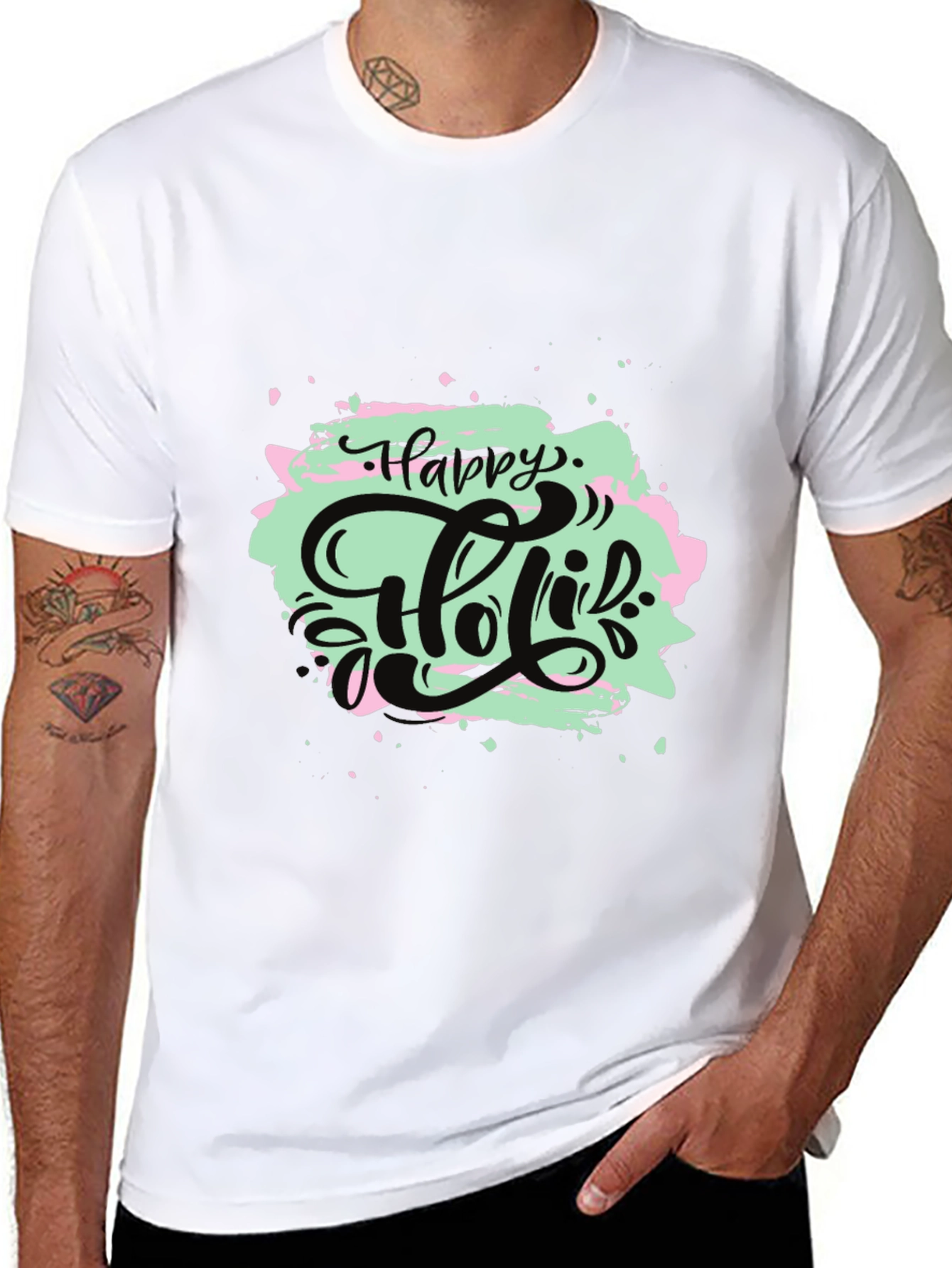 Happy Holi T-Shirt - Black Graphic Tee