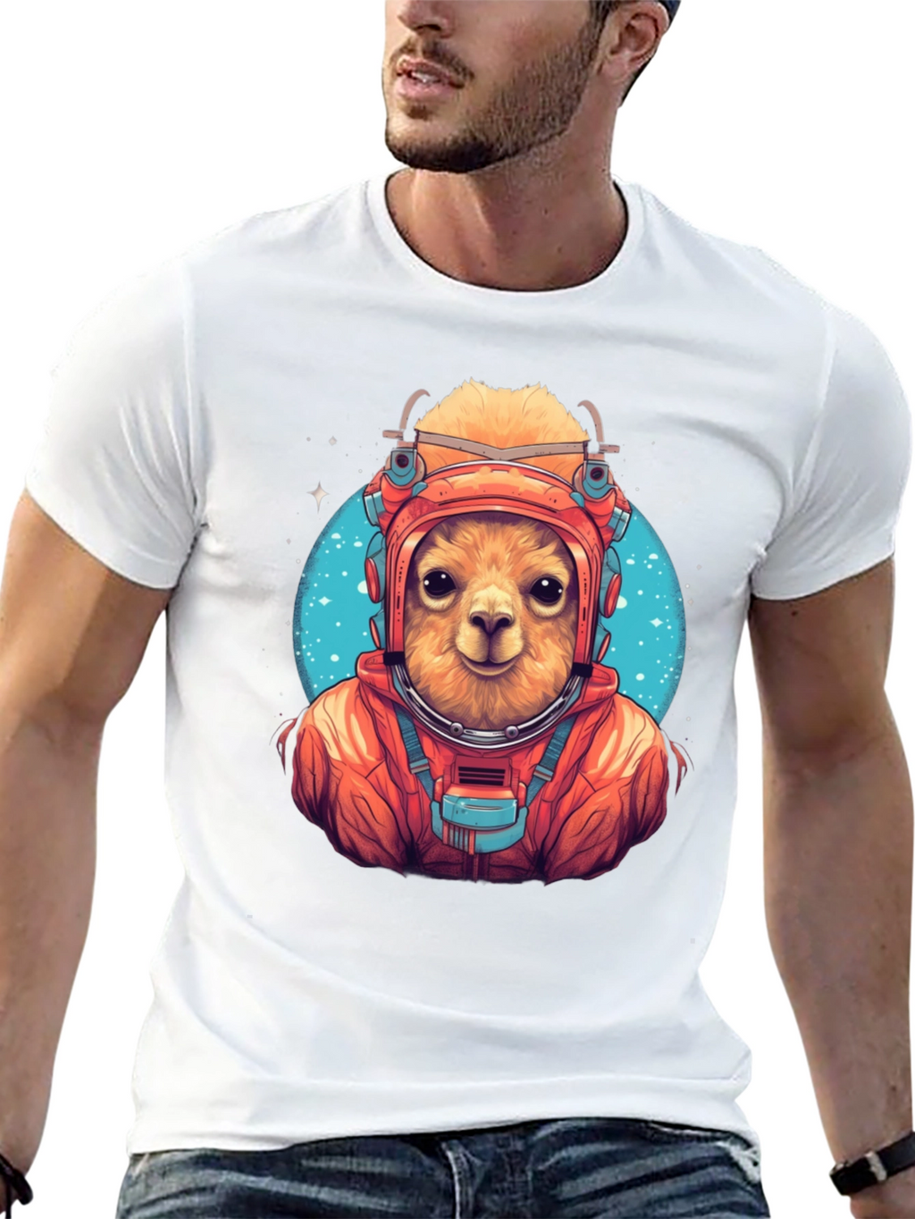 Llama Astronaut Graphic T-Shirt