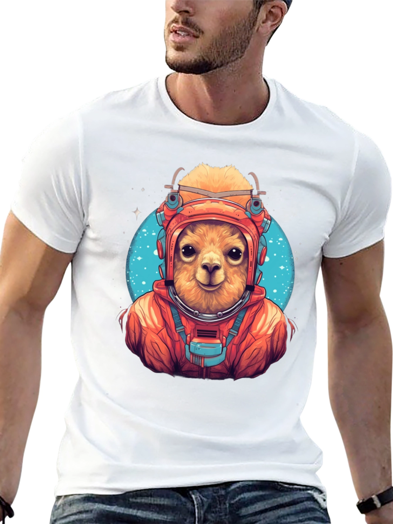 Llama Astronaut Graphic T-Shirt
