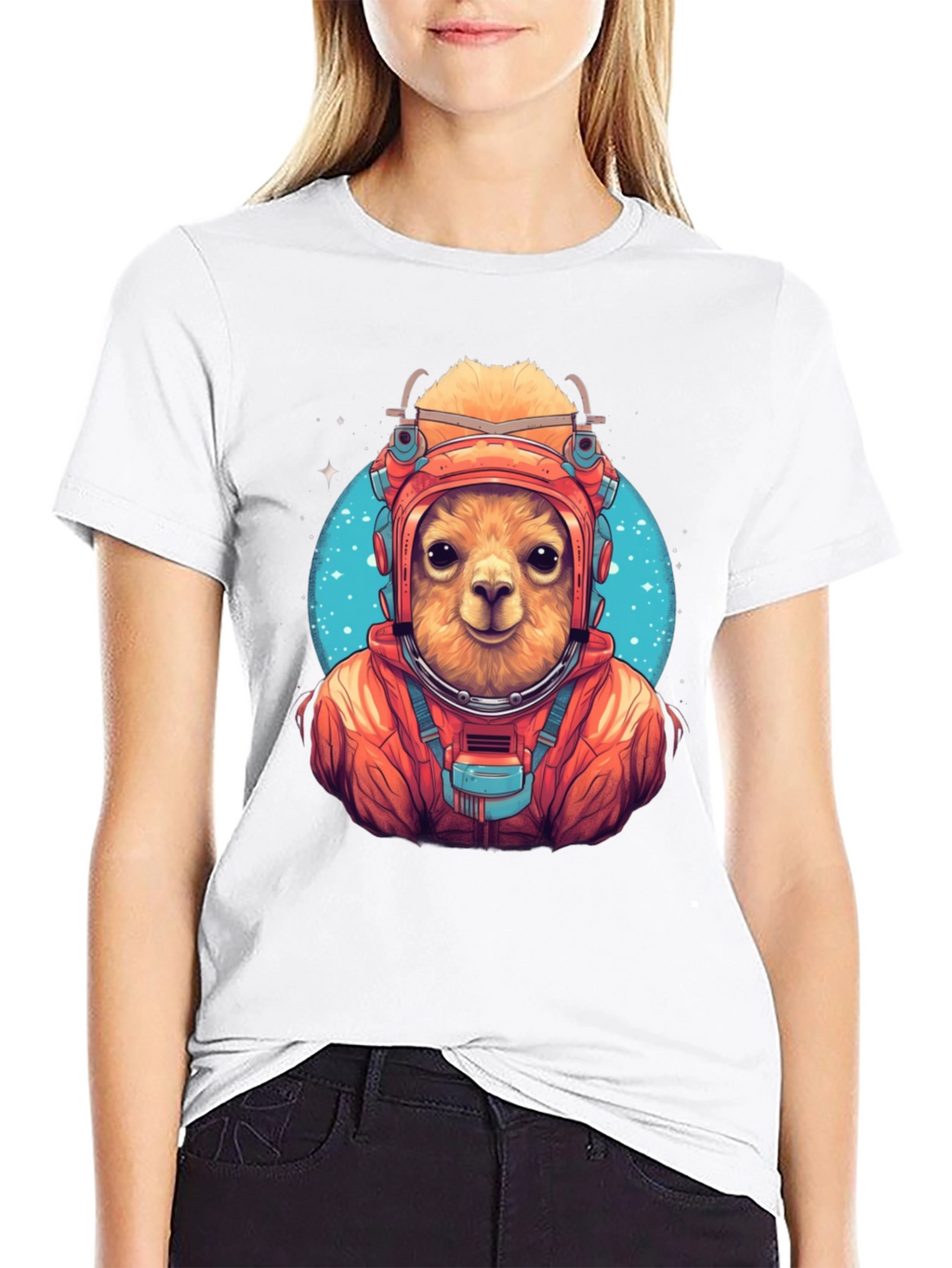 Llama Astronaut Graphic T-Shirt
