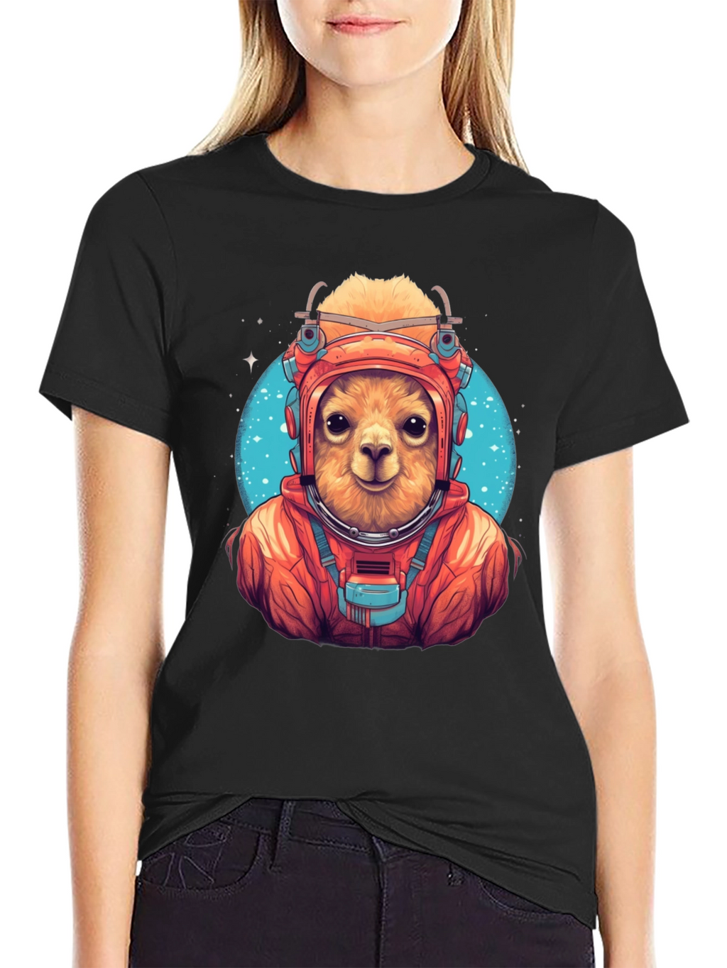 Llama Astronaut Graphic T-Shirt
