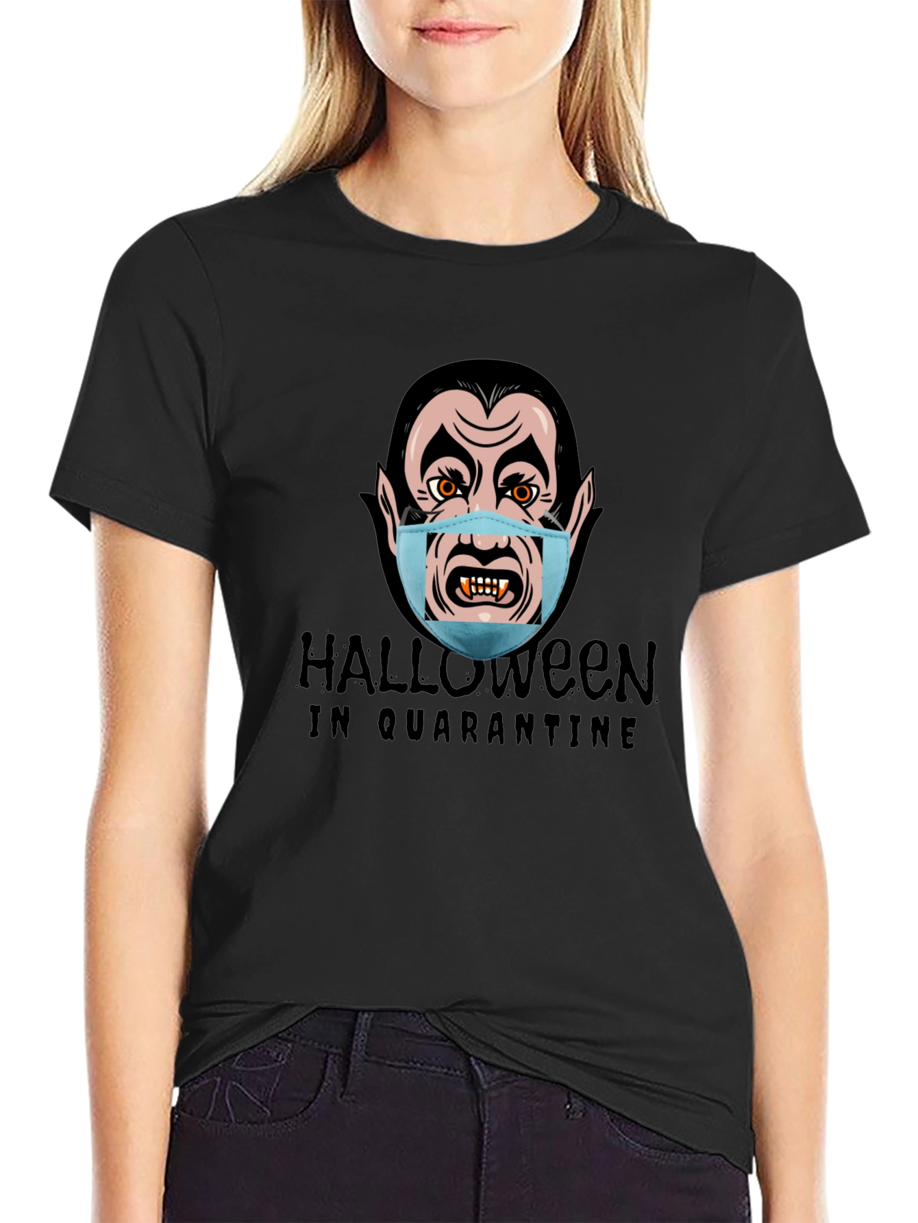 Halloween Quarantine Vampire Graphic T-Shirt