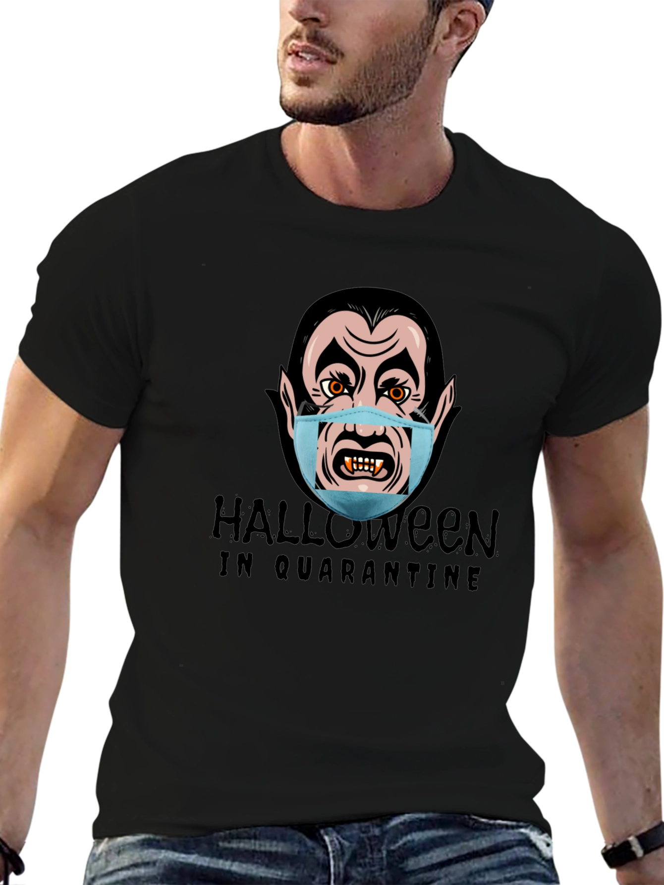 Halloween Quarantine Vampire Graphic T-Shirt