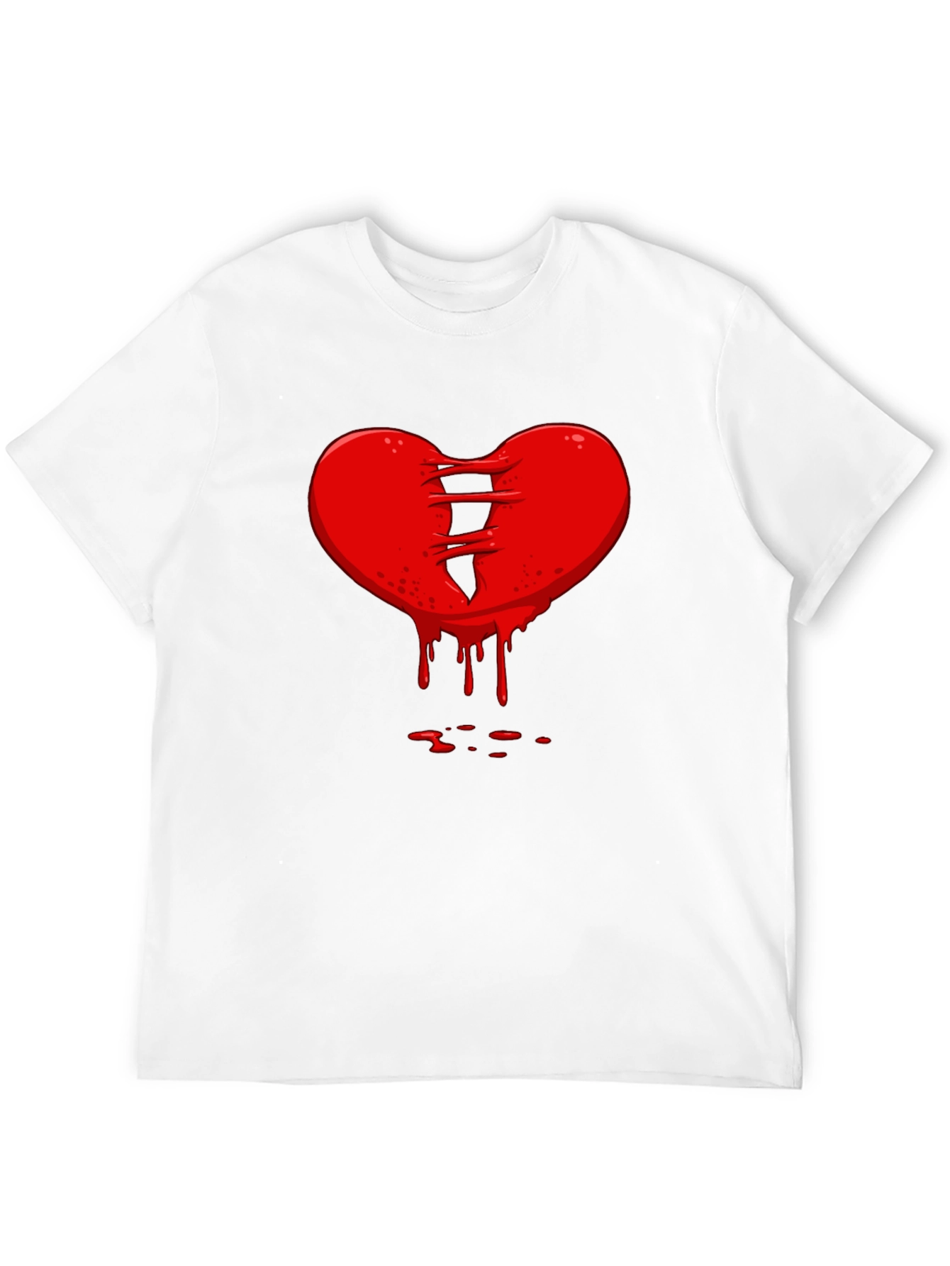 Bleeding Heart Graphic Tee - Black Cotton T-Shirt