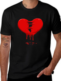 Bleeding Heart Graphic Tee - Black Cotton T-Shirt