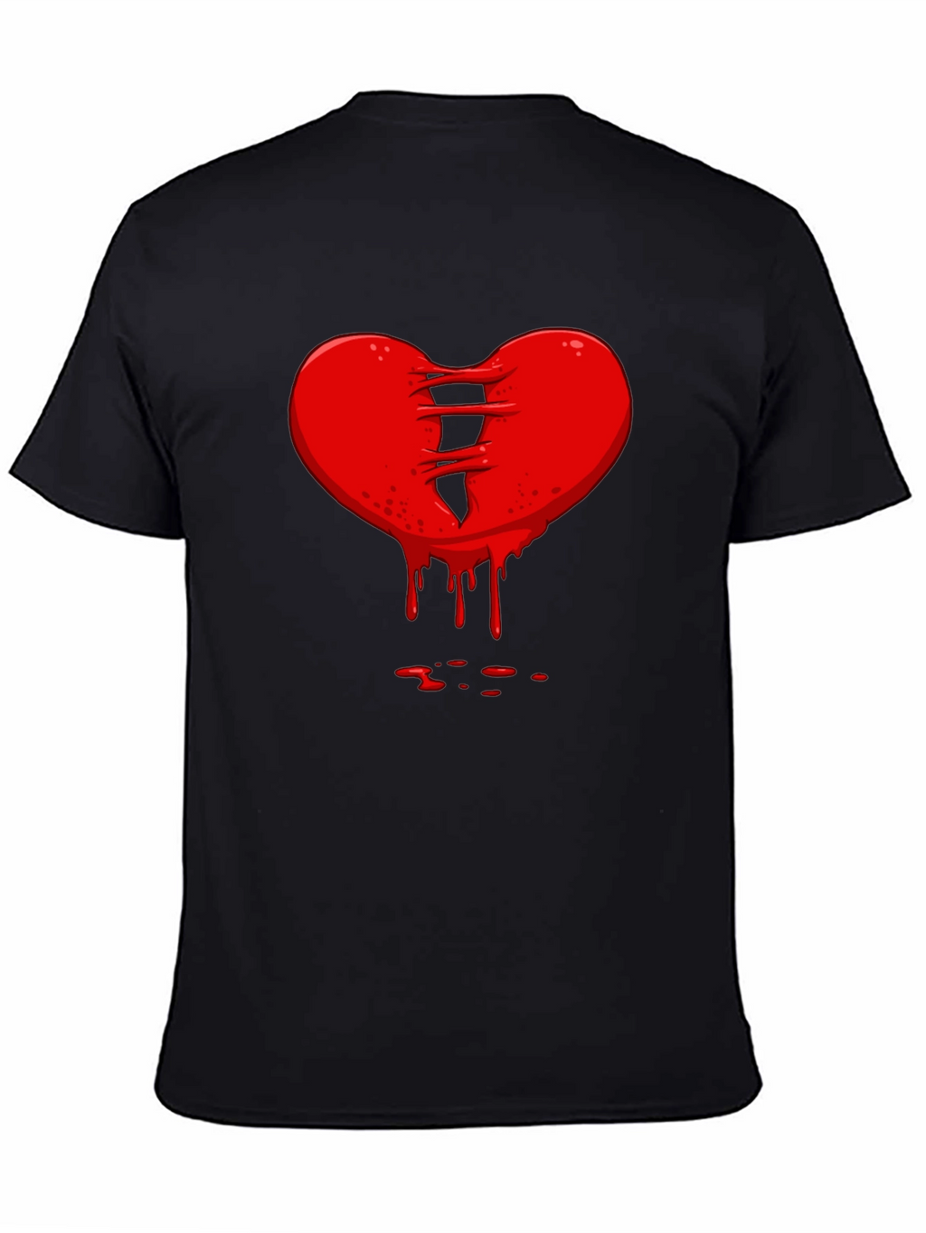 Bleeding Heart Graphic Tee - Black Cotton T-Shirt