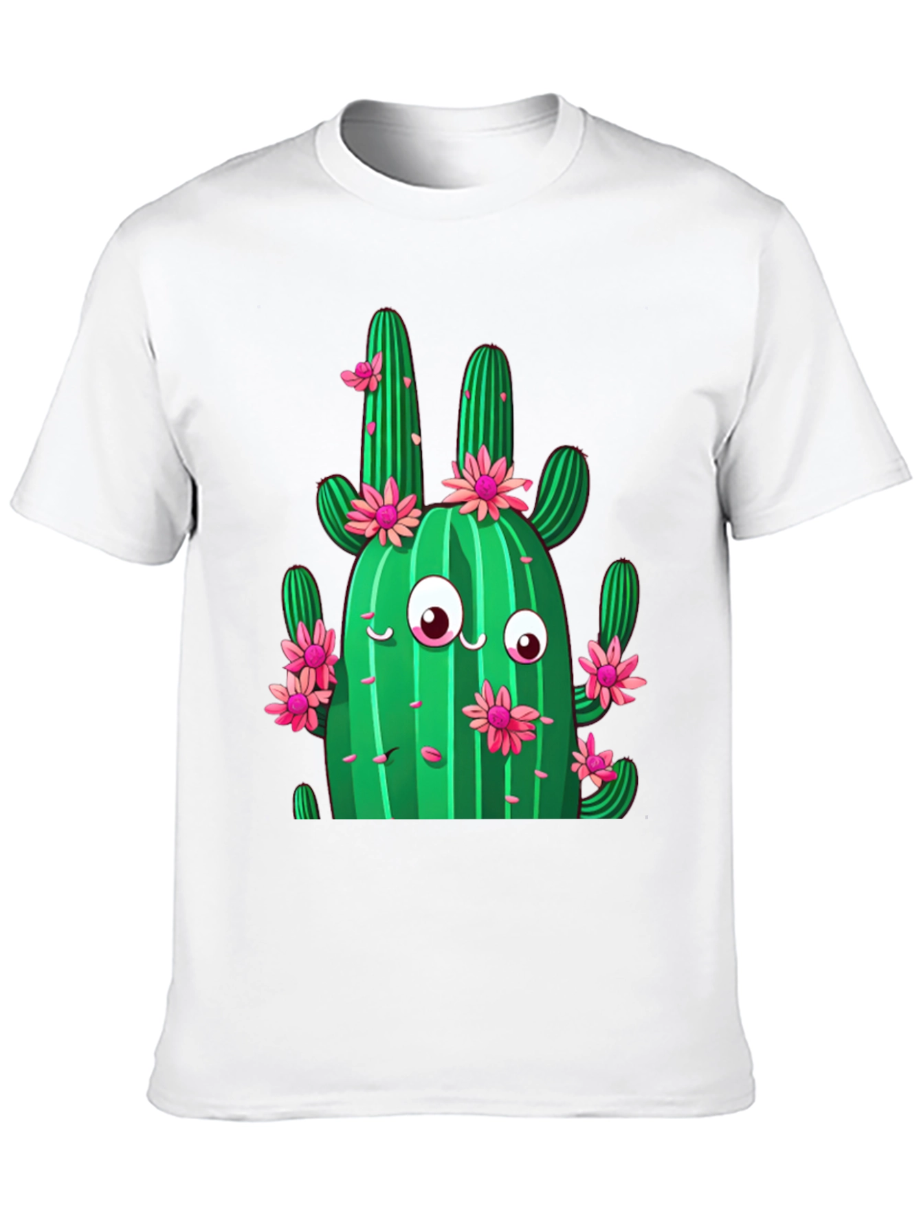 Cactus Flower Graphic Print Black T-Shirt